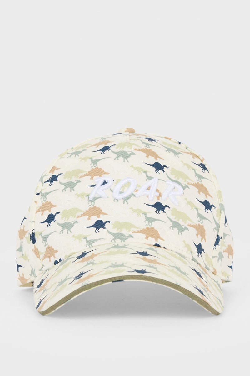 DeFacto Beige Boy Boy Dinosaur Patterned Cotton Cap Casual - Image 5